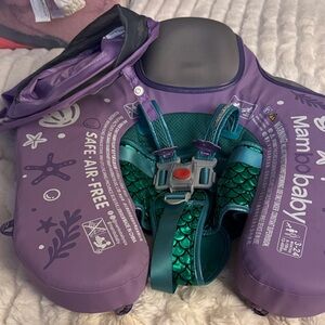 Kids Swim Float - Purple with Teal Mermaid Design